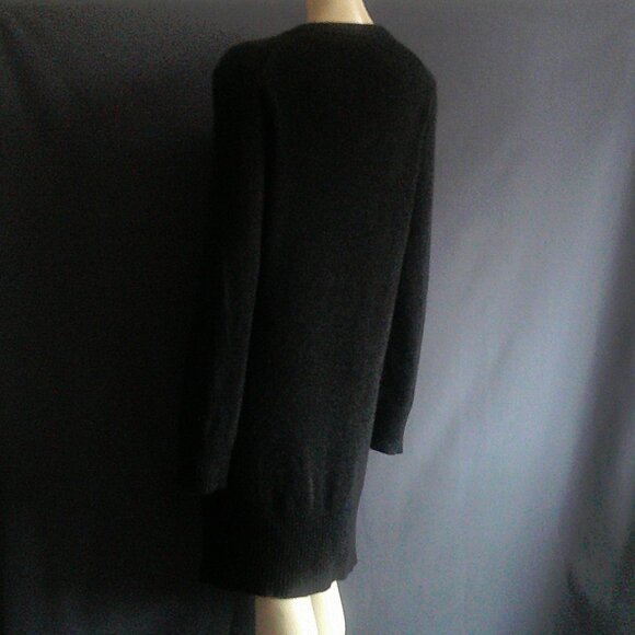 Theory Gray 100% Cashmere MSRP $435 Henley Sweater Dress M - Picture 7 of 10